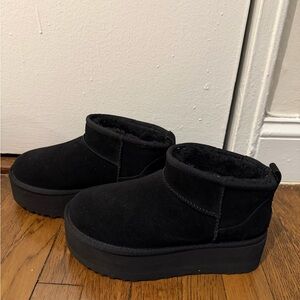 UGG Black Platform Ankle Boots